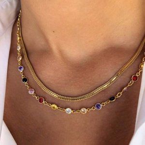 Anthropologie Necklace Set Choker Colorful NWOT